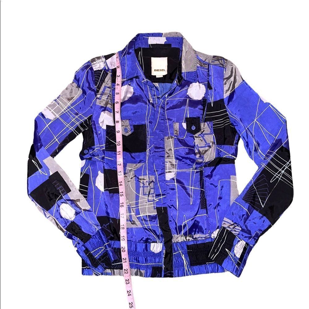Diesel Retro Geometric Pattern Button Up Top - Picture 8 of 12